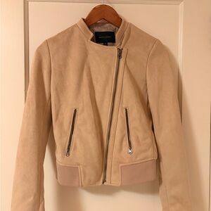 Banana Republic Beige Faux Suede Leather Jacket